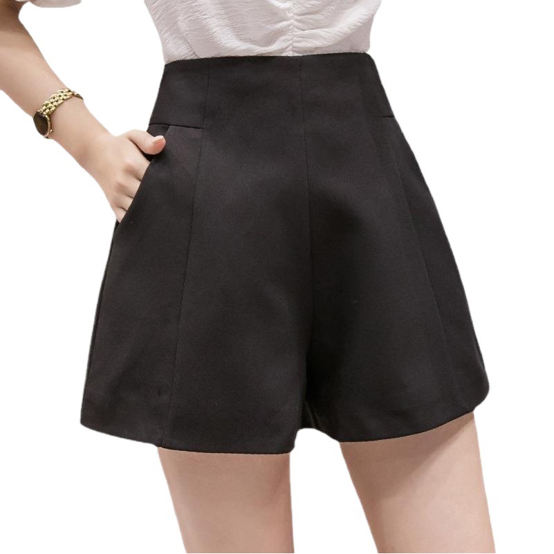 All-matching shorts women's summer thin casual plus size pear-shaped high waist slimming design hot pants for hot girls