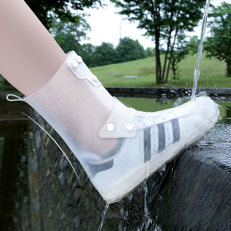 Rain Shoes Rainproof Adult Men's and Women's Waterproof Rain Boots Non-Slip Thickened Wear-Resistant Children's Silicone Rain Shoes Cover High Water Shoes