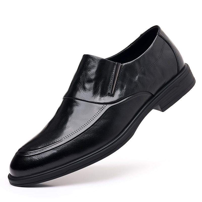 2025 Autumn Brogue Leather Shoes Men's Formal Business Men's Slip-On Loafers New Trendy Beanie Shoes