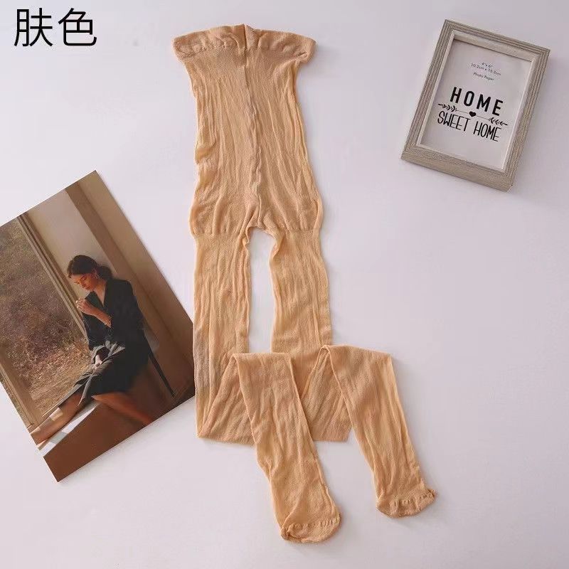 Picture of Ultra-thin hand-torn disposable stockings women's black easy-to-tear emotional gray pantyhose black silk hand-torn stockings flesh-colored transparent