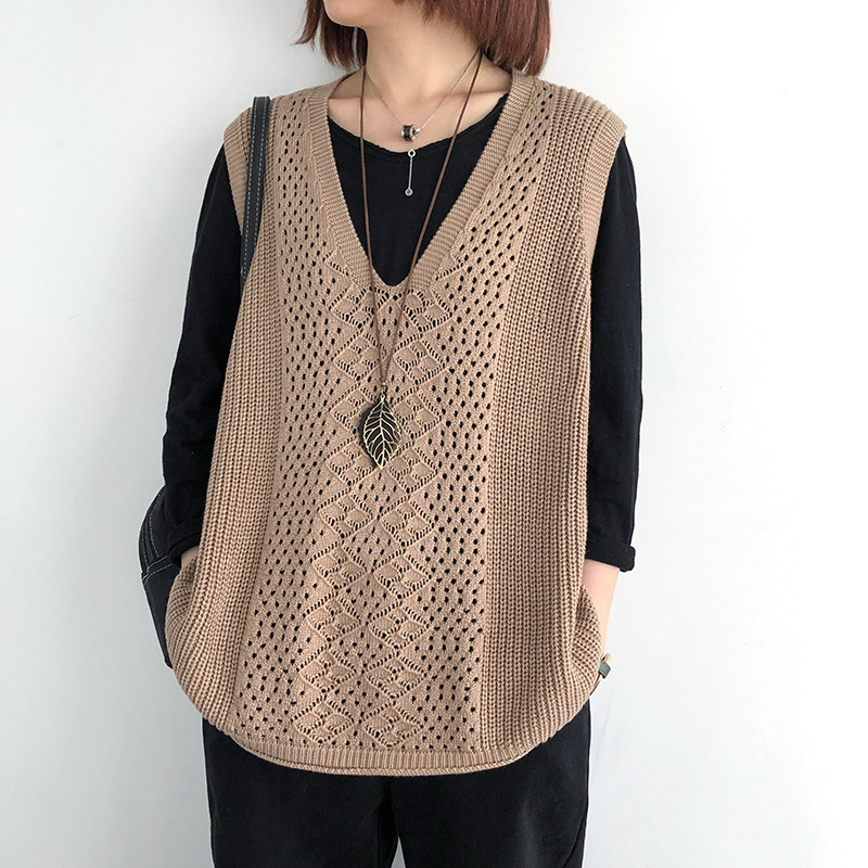 Picture of Knitted coat sweater vest women's summer 2024 new spring and autumn women's vest sleeveless waistcoat