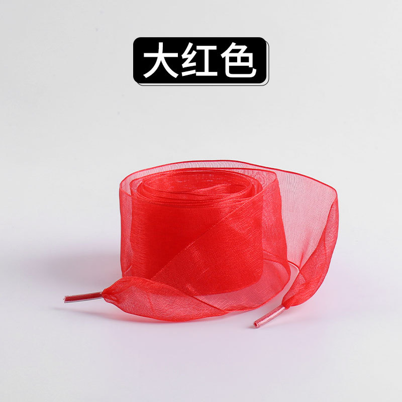 Picture of Wholesale Chiffon Shoelace Silk Shoelace German Training Shoes Casual Shoes Canvas Shoes Organza ins Flat Shoelace Rope