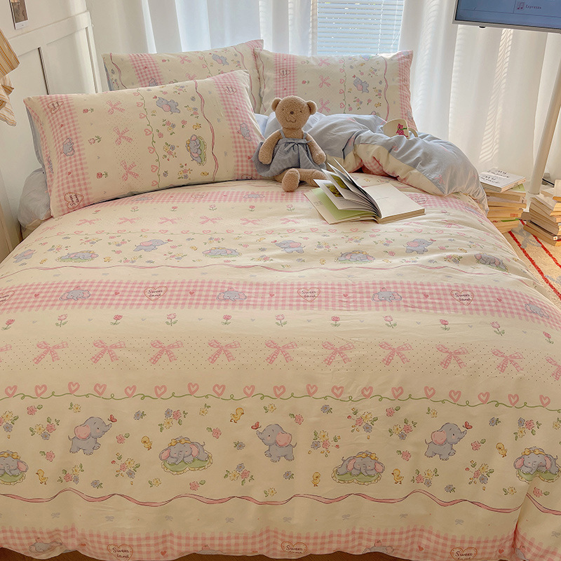 Picture of Wholesale ins cotton four-piece student dormitory three-piece set bed hat autumn and winter group purchase gift generation manufacturers