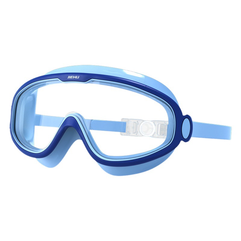 Jiehu New Children's Anti-fog Swimming Goggles Large Frame Waterproof Anti-fog HD Color Plated Swimming Goggles Equipment Student Swimming Goggles