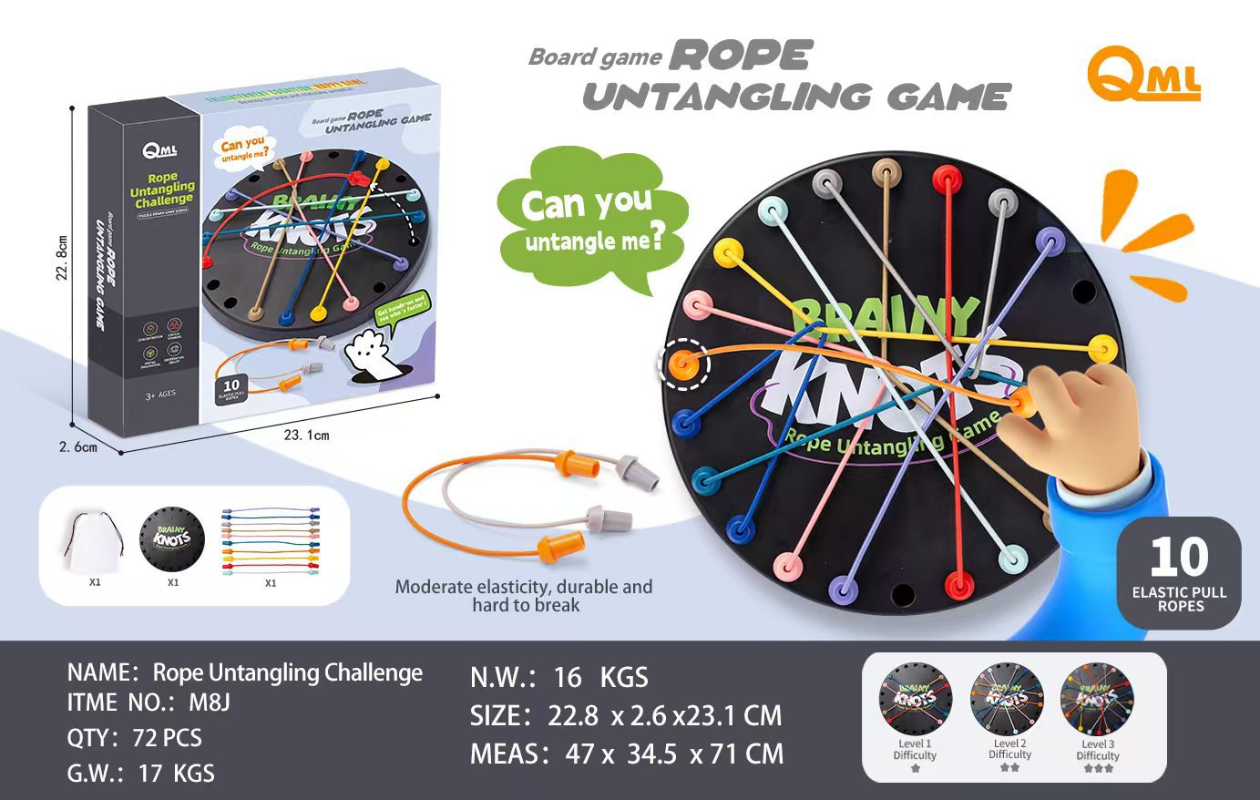 Picture of Untie rope big challenge puzzle toy knot rope series fun toys children rope decryption game logic training