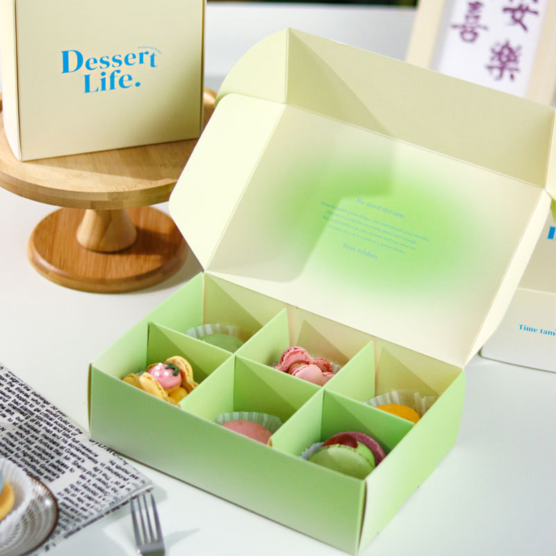 Korean Ins Gradient Small Fresh Normal Temperature Baking Cake Box Madeleine Macaron Cookies Packaging Gift Box