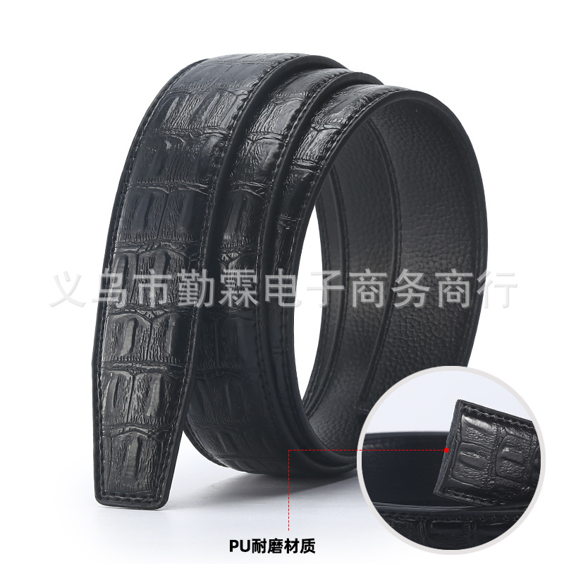 Picture of Men's belt with automatic buckle headless belt body imitation leather scratch-resistant automatic buckle belt 3.6CM wide manufacturer batch