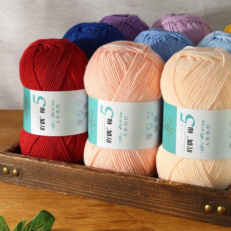 New style doll flower cotton 5-strand wool handmade diy woven sweater vest wool fancy color AB wool wholesale