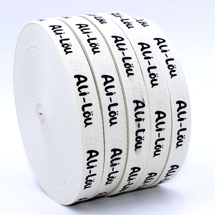 Picture of Herrings Cotton Belt White 2CM Pure Cotton Ribbon Logo Printing Rear Collar Ribbon Washed Trademark Ribbon Collar