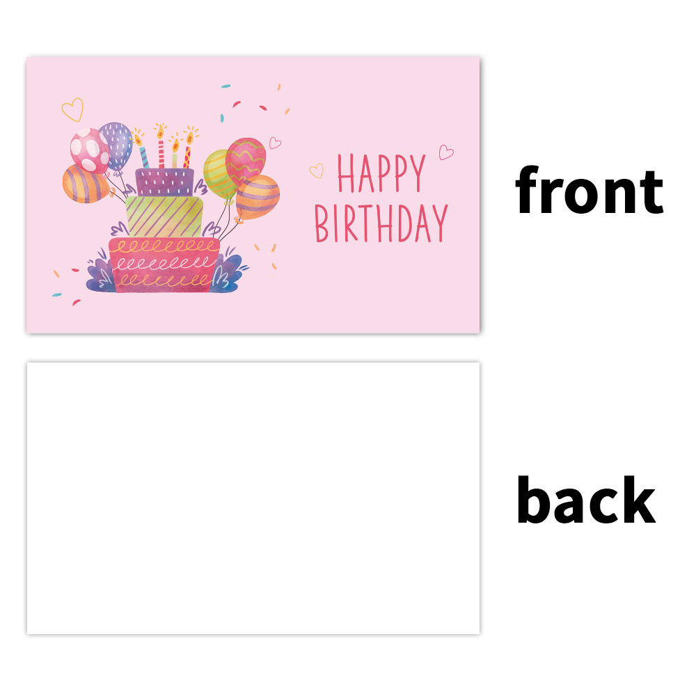Picture of Amazon cross-border wholesale Happy birthday pink coated paper card Happy birthday gift card greeting card