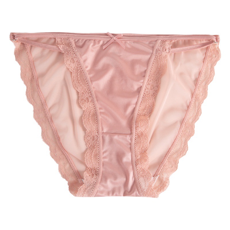 Sweet Girl Mesh Lace Underwear Women's Pure Desire Sexy Hollow Thin Belt Low Waist Breathable Cotton Crotch Quick-drying Briefs