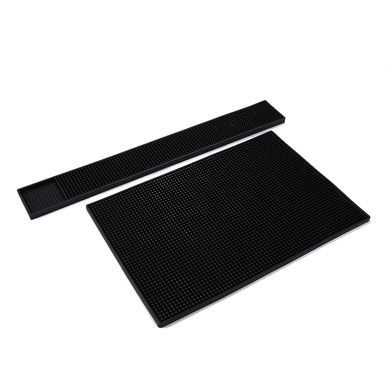 Picture of Bar rectangular bar mat bar cup mat pvc rubber filter bar mat waterproof mat non-slip drain thickened