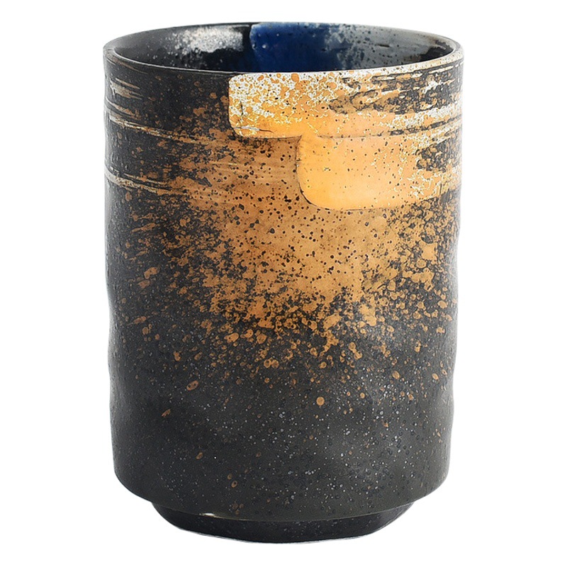 Picture of Japanese Style Creative Ceramic Vintage Tea Cup Sushi Cup Stoneware Straight Body Cup Stoneware Water Cup for Household Restaurant