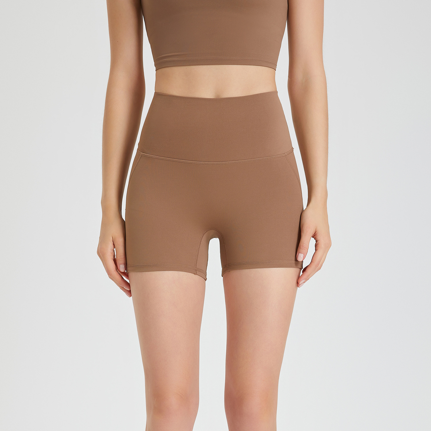 Picture of No-Wearing Underwear High Waist Peach Hip Zero Hot Pants No Embarrassment Line Sports Shorts Running Fitness Yoga Pants for Women
