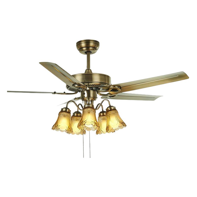 Traditional household living room chandelier electric fan integrated bedroom study intelligent inverter restaurant led fan light