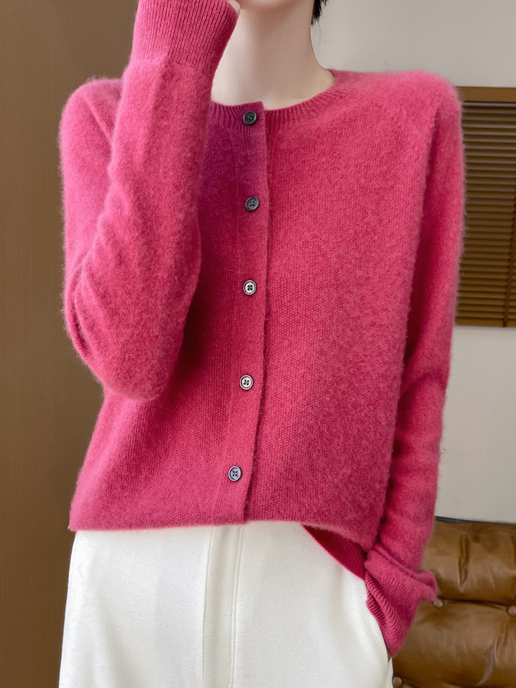 Picture of Wool Cardigan Women's Autumn and Winter New Loose Knitted Sweater First-Line Garment Solid Color Sweater High-end Atmospheric Coat Top