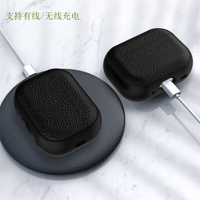 Picture of Suitable for Airpodspro3 Protective Cover Apple Pro2 Second Generation Leather Bluetooth Soft Shell Airpods4 Headphone Shell