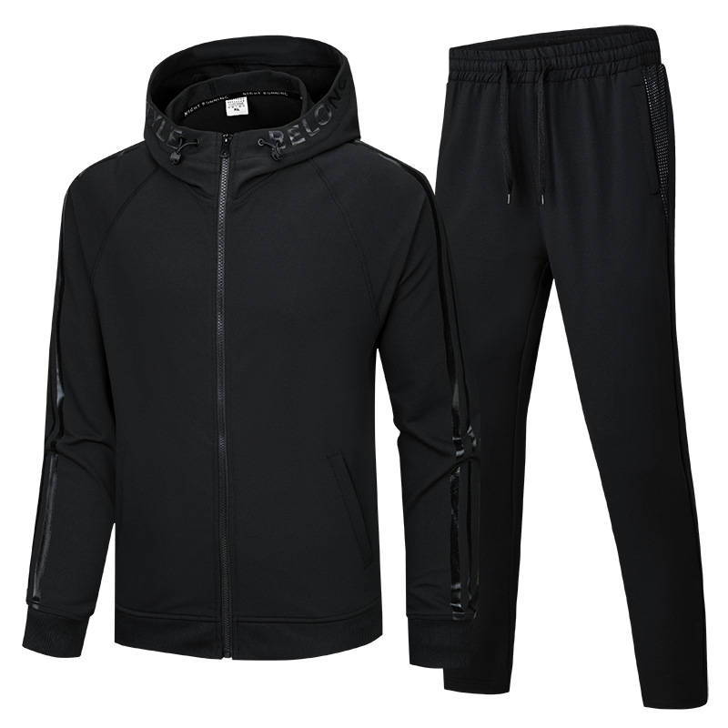New Spring and Autumn Casual Sports Suit for Men and Women Hooded Cardigan Large Size Running Sportswear Fashion Two-piece Set