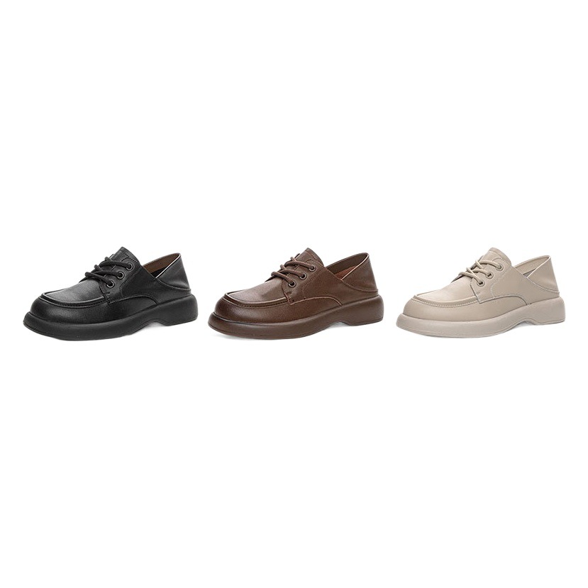 2025 New Vintage Loafers Leather Soft Platform Shoes Brown Spring Small Leather Shoes Women's All-match British Style Shoes