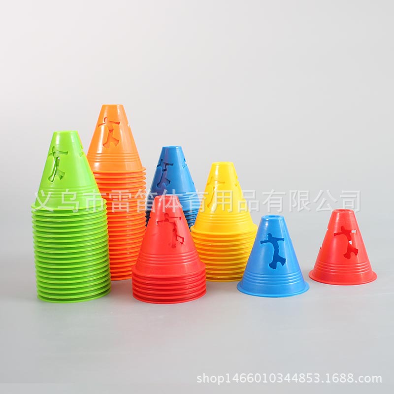 Picture of 8cm high flat flower humanoid pile roller slide pile Mark bucket obstacle corner foot pile roller skate roller skate roadblock semi-soft