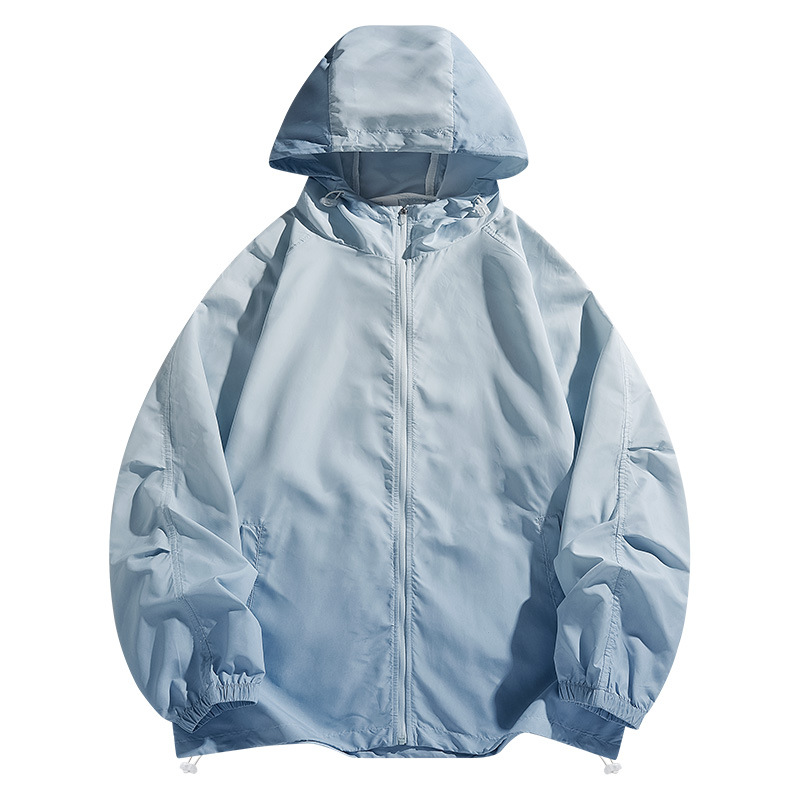 Summer Ice Silk Sunscreen Clothing Men's Loose Gradient Color Coat Electric Bicycle Riding Couple's Skin Anti-UV Thin Coat
