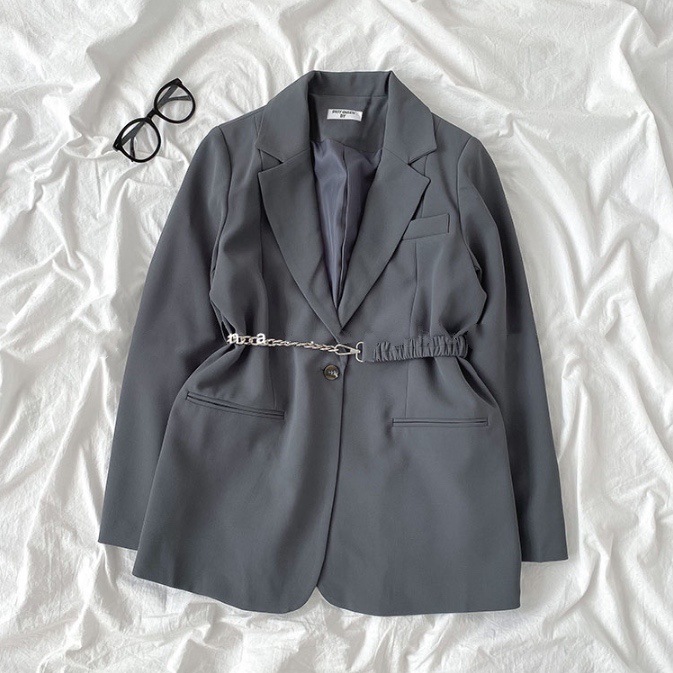 Picture of Children's suit Spring and Autumn new women's twill cotton waist-tight suit jacket long-sleeved jacket small suit belt delivery