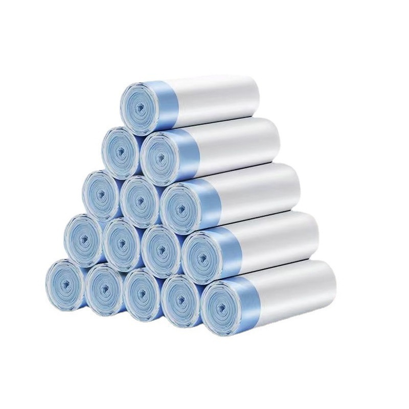Picture of Garbage Bag Household Drawstring Type Thickeneded White Garbage Bag Closing Point-Break Kitchen Dormitory Large Plastic Bag