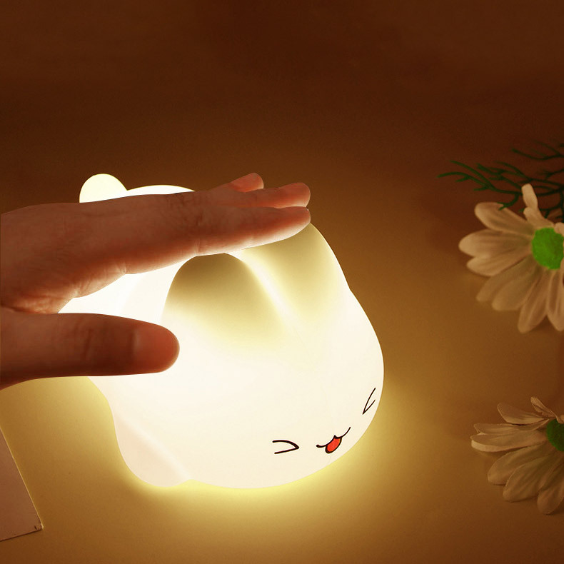 Picture of Unicorn Silicone Night Light Colorful Clap Atmosphere Light USB Charging Night Light Bedside Sleeping Light Clap Light