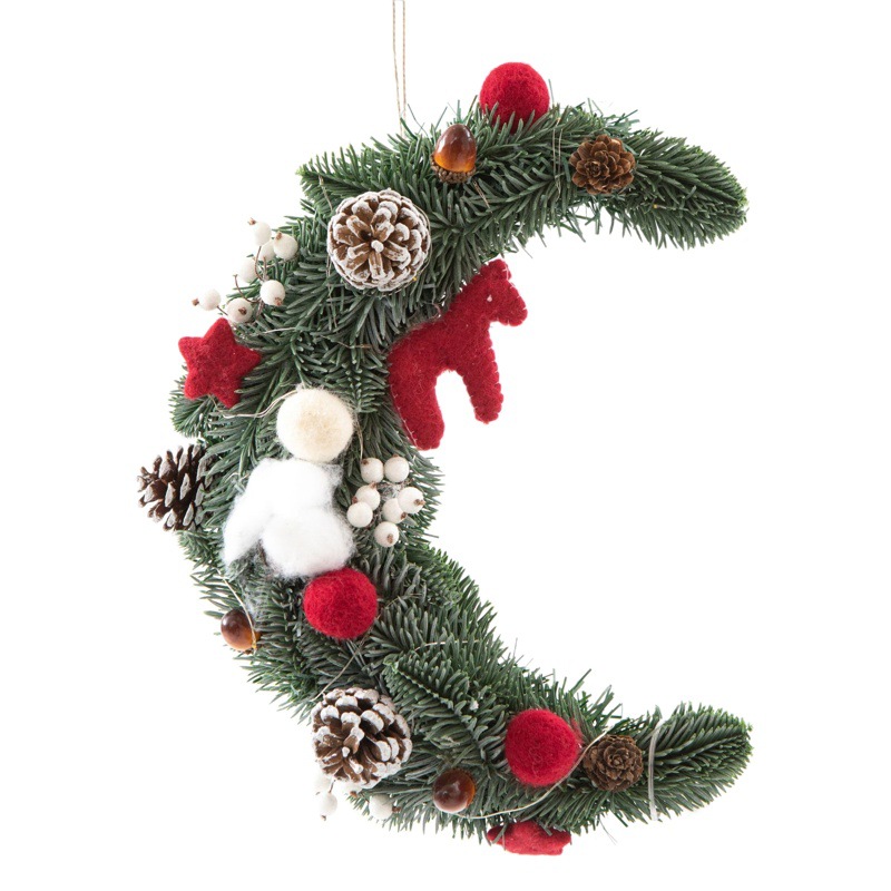 Christmas decoration New Moon rattan with light Christmas ornaments simulation norbison pure PE Christmas rattan ring cross-border