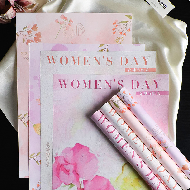Women's Day flower bouquet flower Flower wrapping paper flower wrapping paper floral flower Flower Shop Wholesale