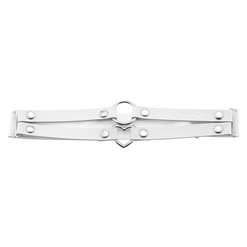Picture of Cross-border personality temperament sexy punk style double-line ring leather thigh ring peach-shaped love-shaped elastic garter belt