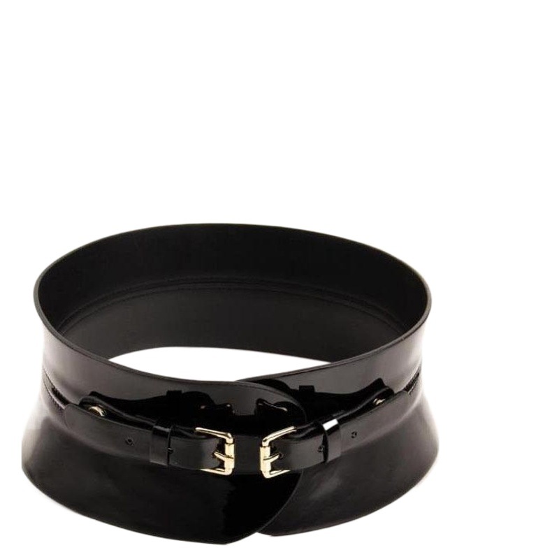New autumn and winter belt women's skirt women's belt imitation leather wide waist packaging jewelry black fashion all-Match patent leather