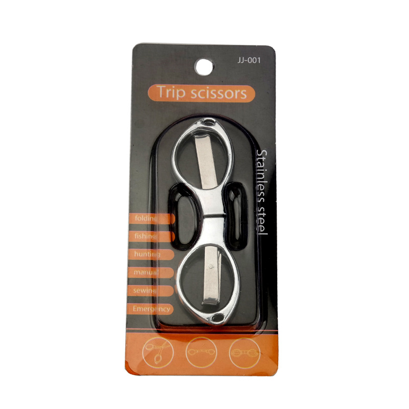 Picture of Stainless steel folding scissors plastic handle/alloy stretch shear travel portable fishing Special 8/eight character scissors wholesale