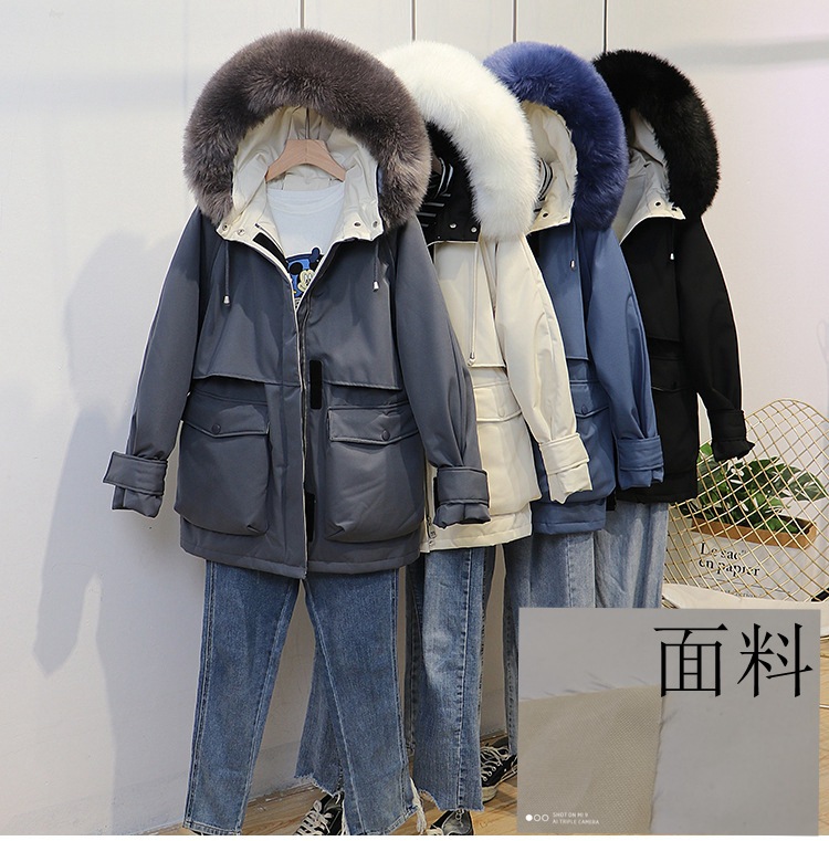 Spot 300D low elastic Oxford cloth waterproof film hook and loop down jacket fabric Pinghu down jacket City