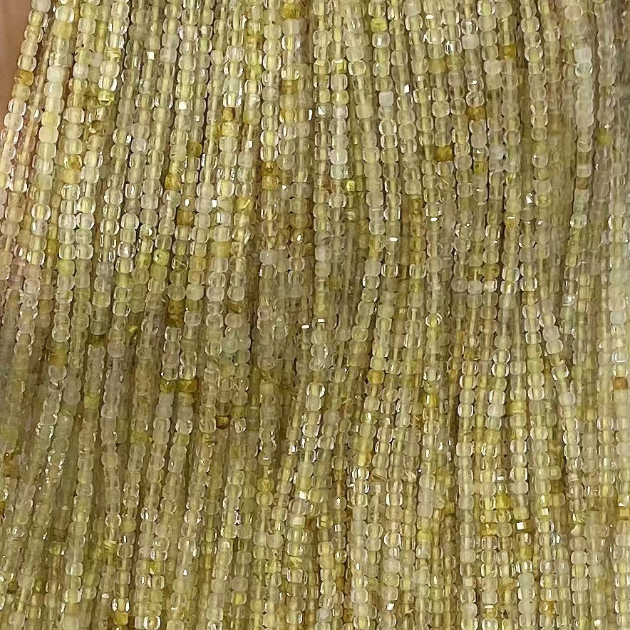 Picture of Factory Wholesale natural crystal blonde cut square grain cut square faceted square loose bead jewelry accessories