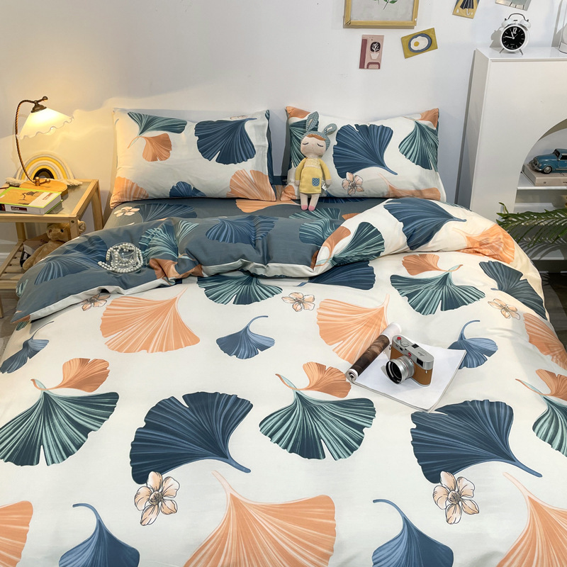 Picture of Nantong bed four-piece cotton sheet Nordic style 100 cotton four-piece set three-piece set Wholesale