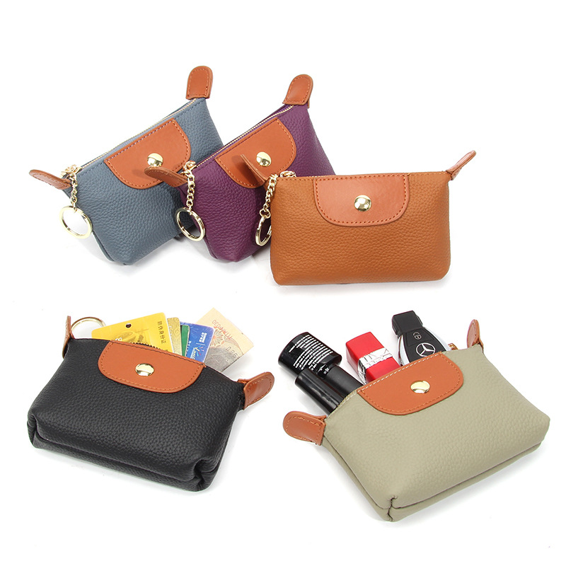 Top Layer Cowhide Simple Mini Coin Purse Women's High-end Dumpling Bag Niche Design Coin Storage Wallet
