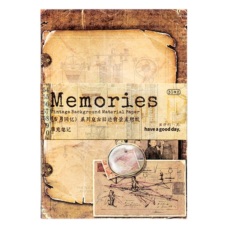 Beautiful day material paper years memories series retro old trace background DIY decorative stickers 60 into 6