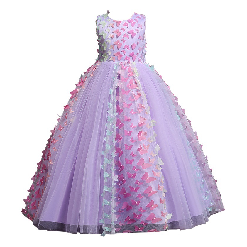 European and American Children's Dress Princess Dress Flower Girl Host Wedding Dress Performance Tutu Skirt Banquet Dress Cross-Border