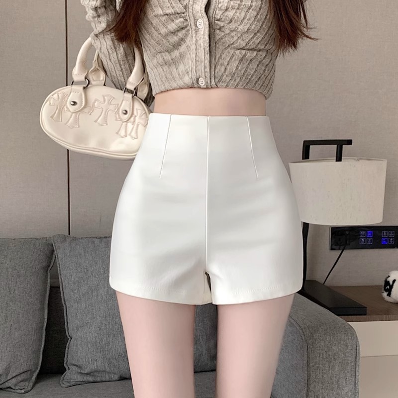 2025 White Casual Shorts Women's Summer Outer Wear Small Stretch Slim Base Spice Girls Tight Short Pants