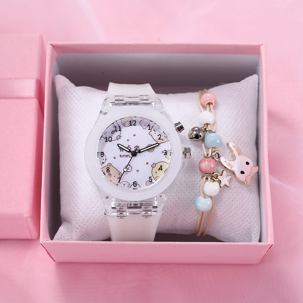 Picture of A06976-1 luminous watch unicorn luminous silicone electronic watch with bracelet 2 pcs/set box