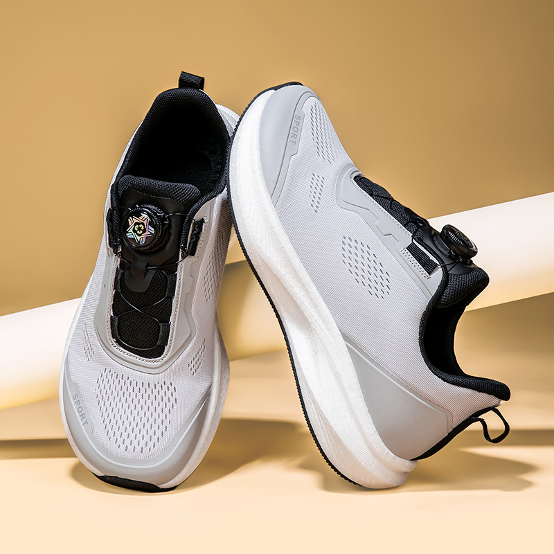 Wide toe and wide last big toe shoes Outdoor travel shoes New mesh breathable button sneakers anti-slip shock-absorbing running shoes