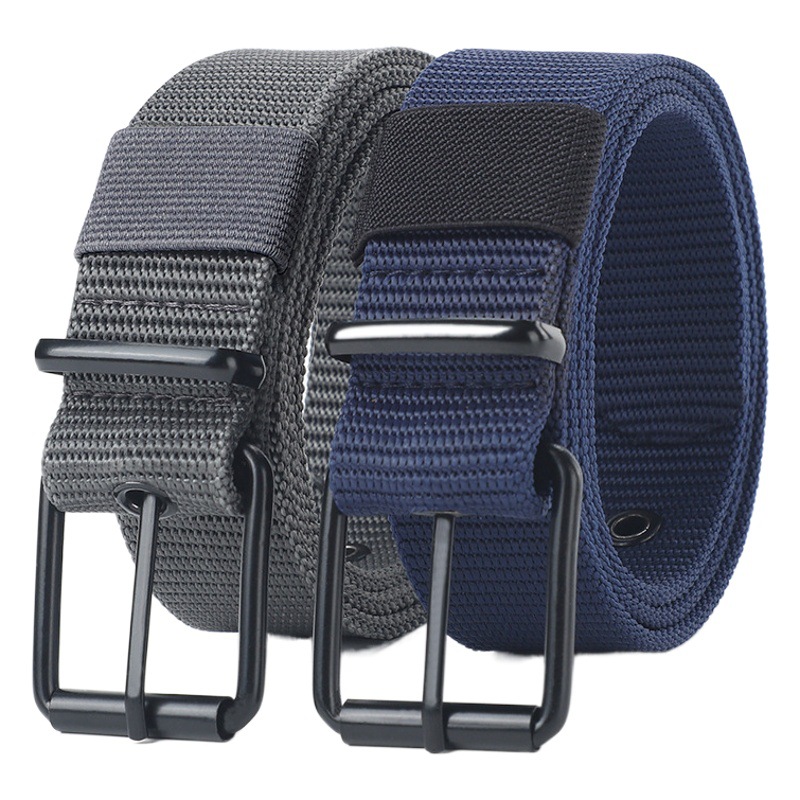 Lined Porous Needle Buckle Canvas Belt Unisex Belt Student Youth Military Training 18 Hole Outdoor Jeans Belt
