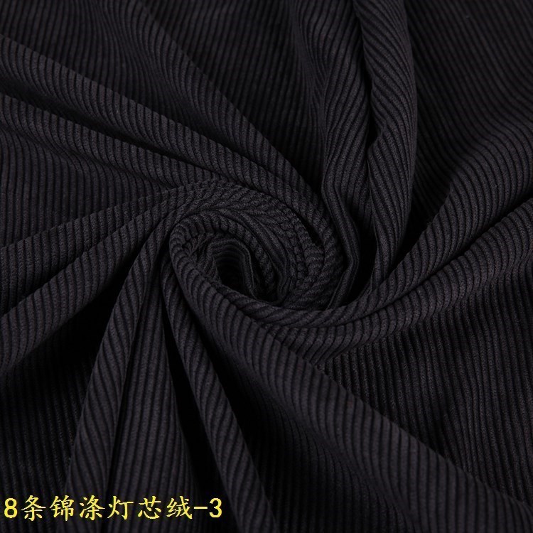 Fast Delivery, Factory in Stock, 8-Strip Corduroy Black Shoulder Bag, 8 Thick Straight Strip Corduroy Fabric