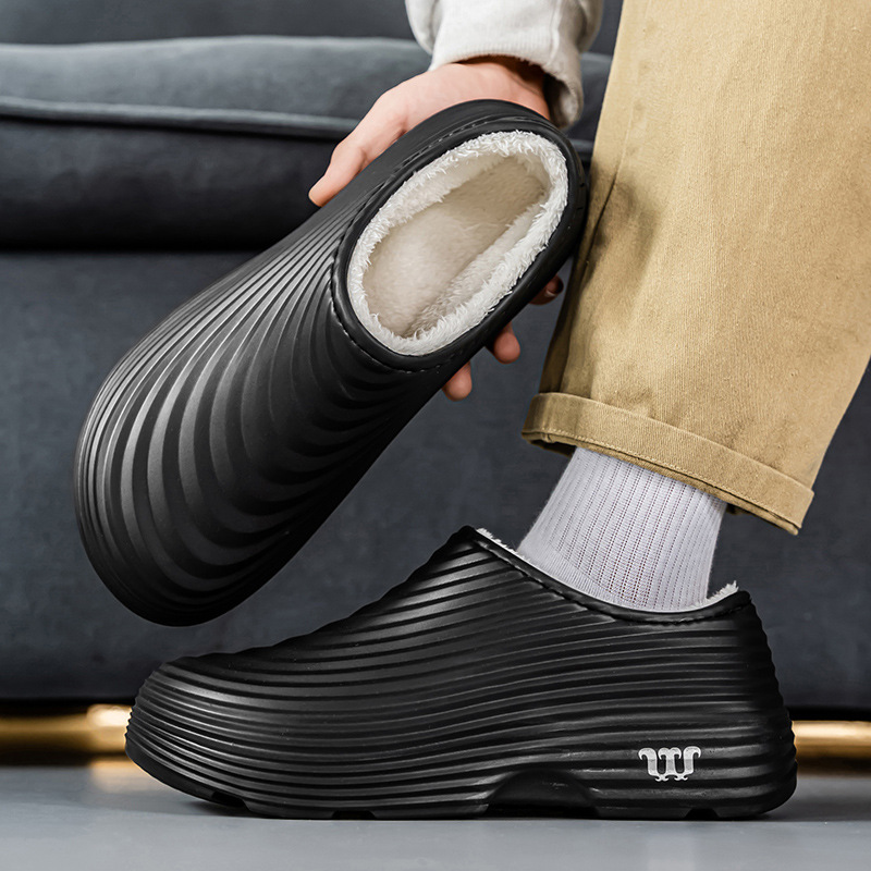 Cross-border heel cotton slippers chef shoes men's waterproof kitchen shoes one foot anti-slip labor protection work shoes are non-slip and wear-resistant