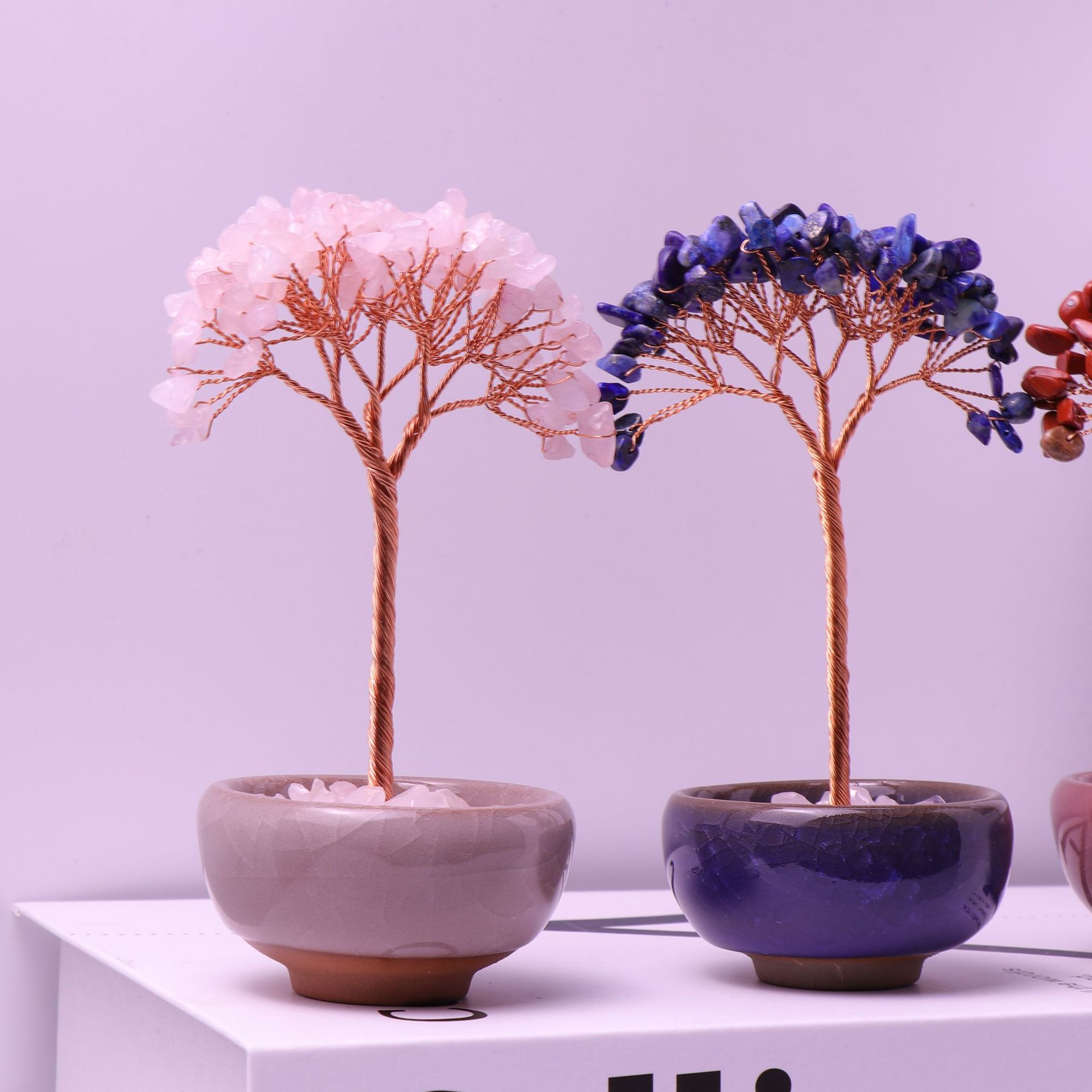 Picture of Cross-border Hot Sale Tea Cup Natural Crystal Tree Ornaments Desktop Ornaments Lucky Crystal Tree Potted Crystal Tree Desktop Ornaments