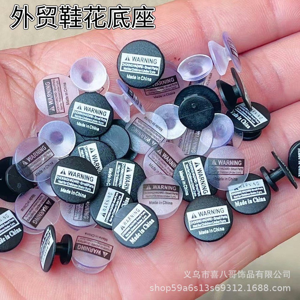 Wholesale Foreign Trade Clogs with Floral Sole Buckles, Clogs with Tapered Buckles, Printed Decorative Shoe Buckles, Transparent Tapered Buckles