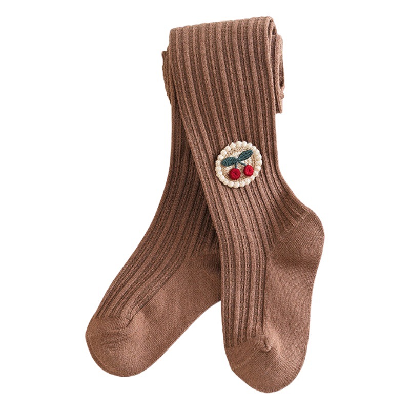Picture of Baby pantyhose children's leggings 2023 spring and summer a cherry combed cotton baby bottoming socks spot wholesale