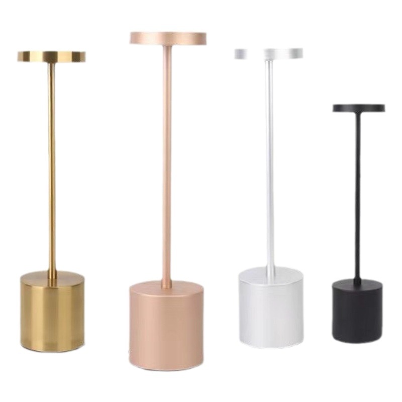 Nordic Copper Natural Color Black Gold I-Shaped Desk Lamp USB Charging Touch Night Light Led Art Atmosphere Decoration Dimmable