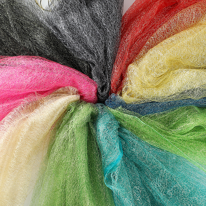 in stock nylon gold and silver silk messy web fabric spider web hollow lace costume Princess Elsa skirt clothing accessories